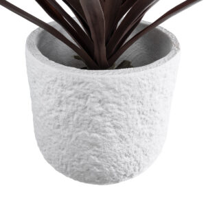 GloboStar® Artificial Garden MALVEN 20710 Επιδαπέδιο Πολυεστερικό Τσιμεντένιο Κασπώ Γλάστρα – Flower Pot Λευκό Φ31 x Υ28cm