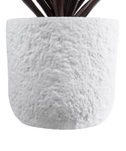 GloboStar® Artificial Garden MALVEN 20710 Επιδαπέδιο Πολυεστερικό Τσιμεντένιο Κασπώ Γλάστρα – Flower Pot Λευκό Φ31 x Υ28cm