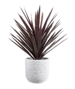 GloboStar® Artificial Garden MALVEN 20710 Επιδαπέδιο Πολυεστερικό Τσιμεντένιο Κασπώ Γλάστρα – Flower Pot Λευκό Φ31 x Υ28cm