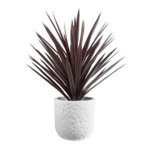 GloboStar® Artificial Garden MALVEN 20710 Επιδαπέδιο Πολυεστερικό Τσιμεντένιο Κασπώ Γλάστρα – Flower Pot Λευκό Φ31 x Υ28cm