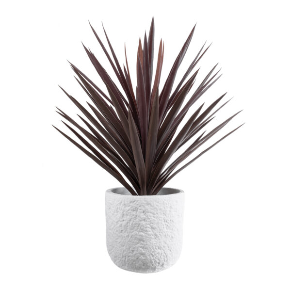 GloboStar® Artificial Garden MALVEN 20710 Επιδαπέδιο Πολυεστερικό Τσιμεντένιο Κασπώ Γλάστρα – Flower Pot Λευκό Φ31 x Υ28cm