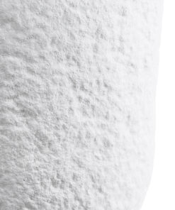 GloboStar® Artificial Garden MALVEN 20710 Επιδαπέδιο Πολυεστερικό Τσιμεντένιο Κασπώ Γλάστρα – Flower Pot Λευκό Φ31 x Υ28cm