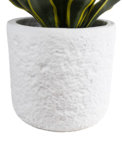 GloboStar® Artificial Garden MALVEN 20711 Επιδαπέδιο Πολυεστερικό Τσιμεντένιο Κασπώ Γλάστρα – Flower Pot Λευκό Φ25 x Υ23cm