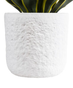 GloboStar® Artificial Garden MALVEN 20711 Επιδαπέδιο Πολυεστερικό Τσιμεντένιο Κασπώ Γλάστρα – Flower Pot Λευκό Φ25 x Υ23cm