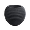 GloboStar® Artificial Garden ILAEIRA 20712 Επιδαπέδιο Πολυεστερικό Τσιμεντένιο Κασπώ Γλάστρα – Flower Pot Μαύρο Φ71 x Υ64cm