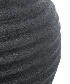 GloboStar® Artificial Garden ILAEIRA 20712 Επιδαπέδιο Πολυεστερικό Τσιμεντένιο Κασπώ Γλάστρα – Flower Pot Μαύρο Φ71 x Υ64cm