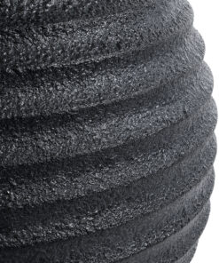 GloboStar® Artificial Garden ILAEIRA 20713 Επιδαπέδιο Πολυεστερικό Τσιμεντένιο Κασπώ Γλάστρα – Flower Pot Μαύρο Φ58 x Υ53cm