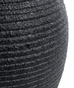 GloboStar® Artificial Garden NASHVILLE 20716 Επιδαπέδιο Πολυεστερικό Τσιμεντένιο Κασπώ Γλάστρα – Flower Pot Μαύρο Φ40 x Υ50cm