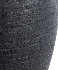 GloboStar® Artificial Garden OLYMPIA 20718 Επιδαπέδιο Πολυεστερικό Τσιμεντένιο Κασπώ Γλάστρα – Flower Pot Μαύρο Φ55 x Υ90cm