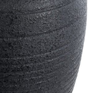 GloboStar® Artificial Garden OLYMPIA 20718 Επιδαπέδιο Πολυεστερικό Τσιμεντένιο Κασπώ Γλάστρα – Flower Pot Μαύρο Φ55 x Υ90cm