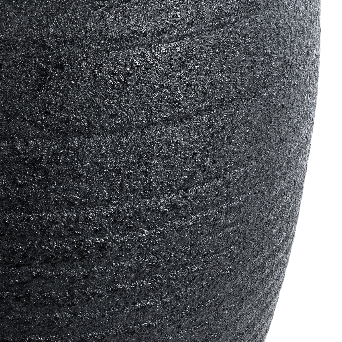 GloboStar® Artificial Garden OLYMPIA 20718 Επιδαπέδιο Πολυεστερικό Τσιμεντένιο Κασπώ Γλάστρα – Flower Pot Μαύρο Φ55 x Υ90cm