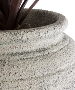 GloboStar® Artificial Garden IRISH 20720 Επιδαπέδιο Πολυεστερικό Τσιμεντένιο Κασπώ Γλάστρα – Flower Pot Μπεζ με Γκρι Φ55 x Υ120cm