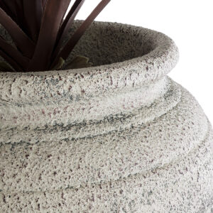 GloboStar® Artificial Garden IRISH 20720 Επιδαπέδιο Πολυεστερικό Τσιμεντένιο Κασπώ Γλάστρα – Flower Pot Μπεζ με Γκρι Φ55 x Υ120cm