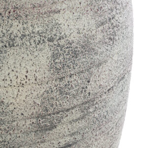 GloboStar® Artificial Garden IRISH 20721 Επιδαπέδιο Πολυεστερικό Τσιμεντένιο Κασπώ Γλάστρα – Flower Pot Λευκό με Μπεζ Φ55 x Υ90cm