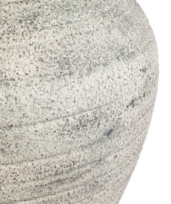 GloboStar® Artificial Garden IRISH 20722 Επιδαπέδιο Πολυεστερικό Τσιμεντένιο Κασπώ Γλάστρα – Flower Pot Λευκό με Μπεζ Φ55 x Υ60cm