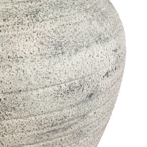 GloboStar® Artificial Garden IRISH 20722 Επιδαπέδιο Πολυεστερικό Τσιμεντένιο Κασπώ Γλάστρα – Flower Pot Λευκό με Μπεζ Φ55 x Υ60cm