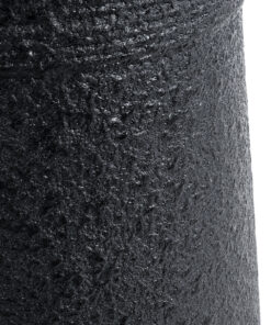 GloboStar® Artificial Garden JAKLIN 20723 Επιδαπέδιο Πολυεστερικό Τσιμεντένιο Κασπώ Γλάστρα – Flower Pot Μαύρο Φ34 x Υ62cm