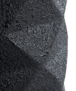 GloboStar® Artificial Garden GENOVA 20724 Επιδαπέδιο Πολυεστερικό Τσιμεντένιο Κασπώ Γλάστρα – Flower Pot Μαύρο Φ40 x Υ90cm