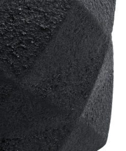 GloboStar® Artificial Garden GENOVA 20726 Επιδαπέδιο Πολυεστερικό Τσιμεντένιο Κασπώ Γλάστρα – Flower Pot Μαύρο Φ40 x Υ30cm