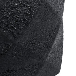 GloboStar® Artificial Garden GENOVA 20726 Επιδαπέδιο Πολυεστερικό Τσιμεντένιο Κασπώ Γλάστρα – Flower Pot Μαύρο Φ40 x Υ30cm