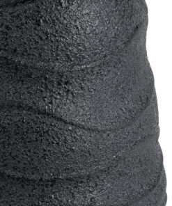 GloboStar® Artificial Garden BOLOGNA 20727 Επιδαπέδιο Πολυεστερικό Τσιμεντένιο Κασπώ Γλάστρα – Flower Pot Μαύρο Φ45 x Υ90cm