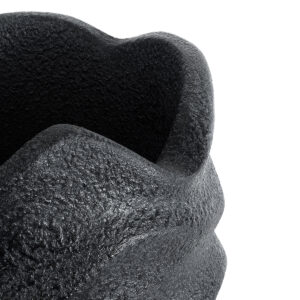 GloboStar® Artificial Garden MONREALE 20728 Επιδαπέδιο Πολυεστερικό Τσιμεντένιο Κασπώ Γλάστρα – Flower Pot Μαύρο Φ50 x Υ110cm