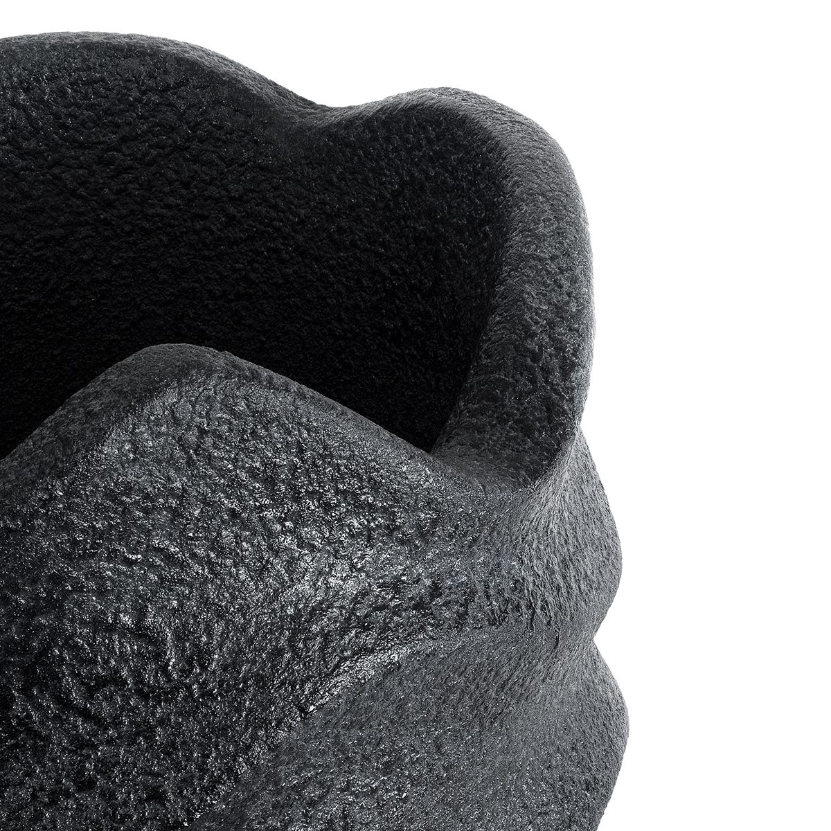 GloboStar® Artificial Garden MONREALE 20728 Επιδαπέδιο Πολυεστερικό Τσιμεντένιο Κασπώ Γλάστρα – Flower Pot Μαύρο Φ50 x Υ110cm