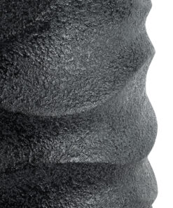 GloboStar® Artificial Garden MONREALE 20728 Επιδαπέδιο Πολυεστερικό Τσιμεντένιο Κασπώ Γλάστρα – Flower Pot Μαύρο Φ50 x Υ110cm