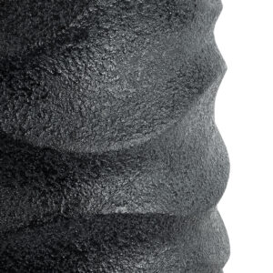 GloboStar® Artificial Garden MONREALE 20728 Επιδαπέδιο Πολυεστερικό Τσιμεντένιο Κασπώ Γλάστρα – Flower Pot Μαύρο Φ50 x Υ110cm