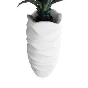 GloboStar® Artificial Garden PORTOFINO 20729 Επιδαπέδιο Πολυεστερικό Τσιμεντένιο Κασπώ Γλάστρα – Flower Pot Λευκό Φ50 x Υ110cm