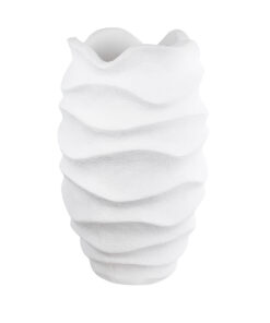 GloboStar® Artificial Garden PORTOFINO 20730 Επιδαπέδιο Πολυεστερικό Τσιμεντένιο Κασπώ Γλάστρα – Flower Pot Λευκό Φ50 x Υ80cm