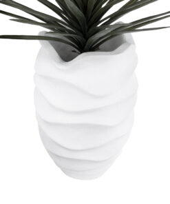 GloboStar® Artificial Garden PORTOFINO 20730 Επιδαπέδιο Πολυεστερικό Τσιμεντένιο Κασπώ Γλάστρα – Flower Pot Λευκό Φ50 x Υ80cm