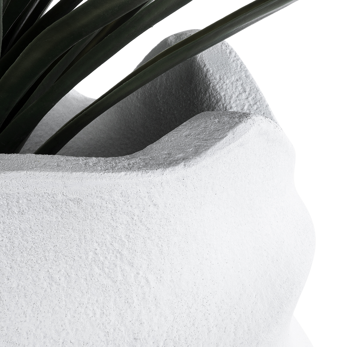 GloboStar® Artificial Garden PORTOFINO 20730 Επιδαπέδιο Πολυεστερικό Τσιμεντένιο Κασπώ Γλάστρα – Flower Pot Λευκό Φ50 x Υ80cm