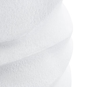 GloboStar® Artificial Garden PORTOFINO 20730 Επιδαπέδιο Πολυεστερικό Τσιμεντένιο Κασπώ Γλάστρα – Flower Pot Λευκό Φ50 x Υ80cm