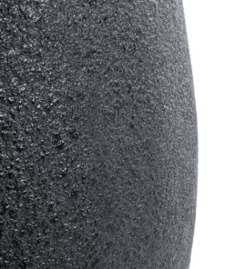 GloboStar® Artificial Garden MESTRE 20731 Επιδαπέδιο Πολυεστερικό Τσιμεντένιο Κασπώ Γλάστρα – Flower Pot Μαύρο Φ50 x Υ90cm