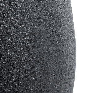 GloboStar® Artificial Garden MESTRE 20732 Επιδαπέδιο Πολυεστερικό Τσιμεντένιο Κασπώ Γλάστρα – Flower Pot Μαύρο Φ40 x Υ60cm