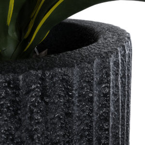 GloboStar® Artificial Garden MATERA 20733 Επιδαπέδιο Πολυεστερικό Τσιμεντένιο Κασπώ Γλάστρα – Flower Pot Μαύρο Φ42 x Υ120cm