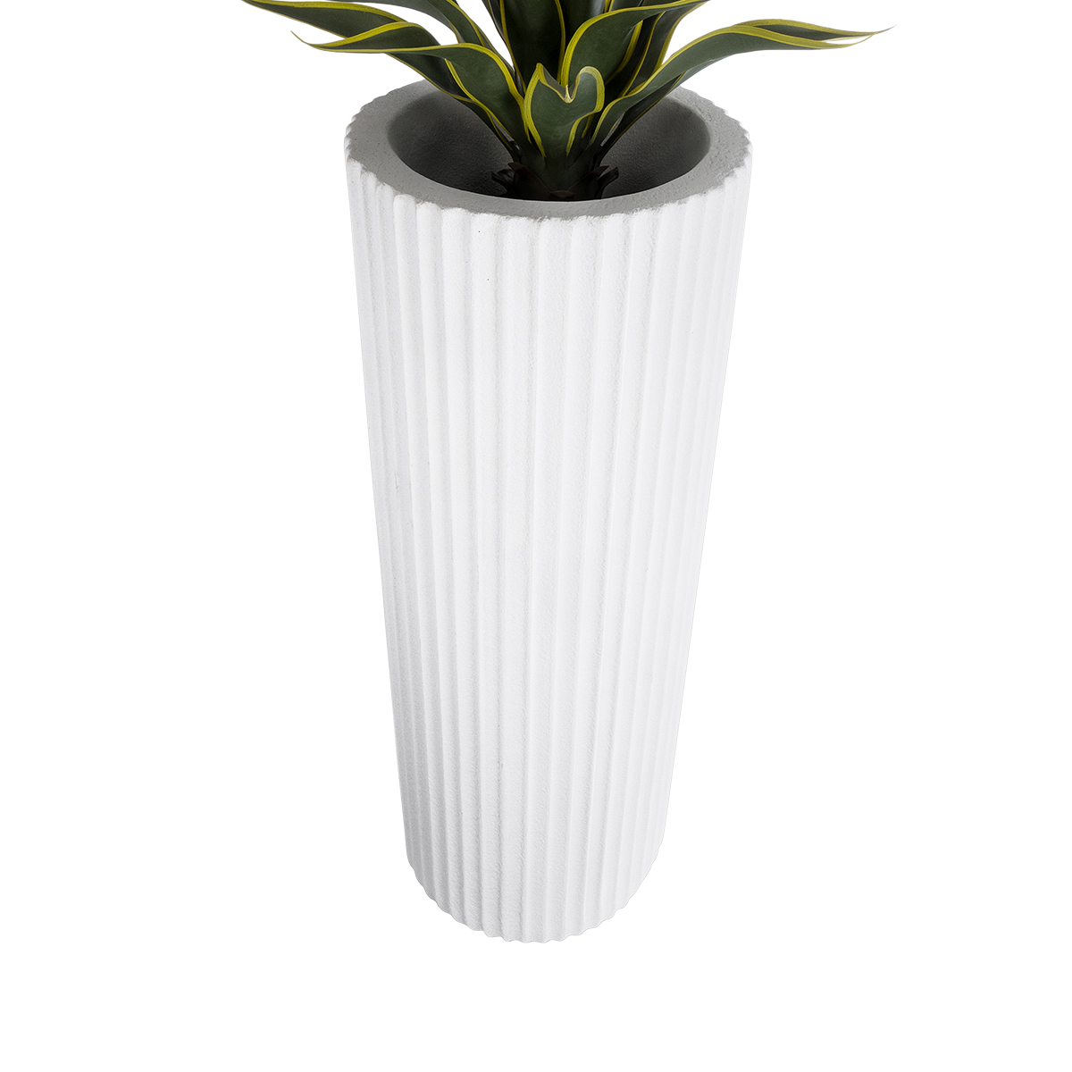 GloboStar® Artificial Garden MARSALA 20735 Επιδαπέδιο Πολυεστερικό Τσιμεντένιο Κασπώ Γλάστρα – Flower Pot Λευκό Φ41 x Υ120cm