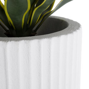 GloboStar® Artificial Garden MARSALA 20735 Επιδαπέδιο Πολυεστερικό Τσιμεντένιο Κασπώ Γλάστρα – Flower Pot Λευκό Φ41 x Υ120cm