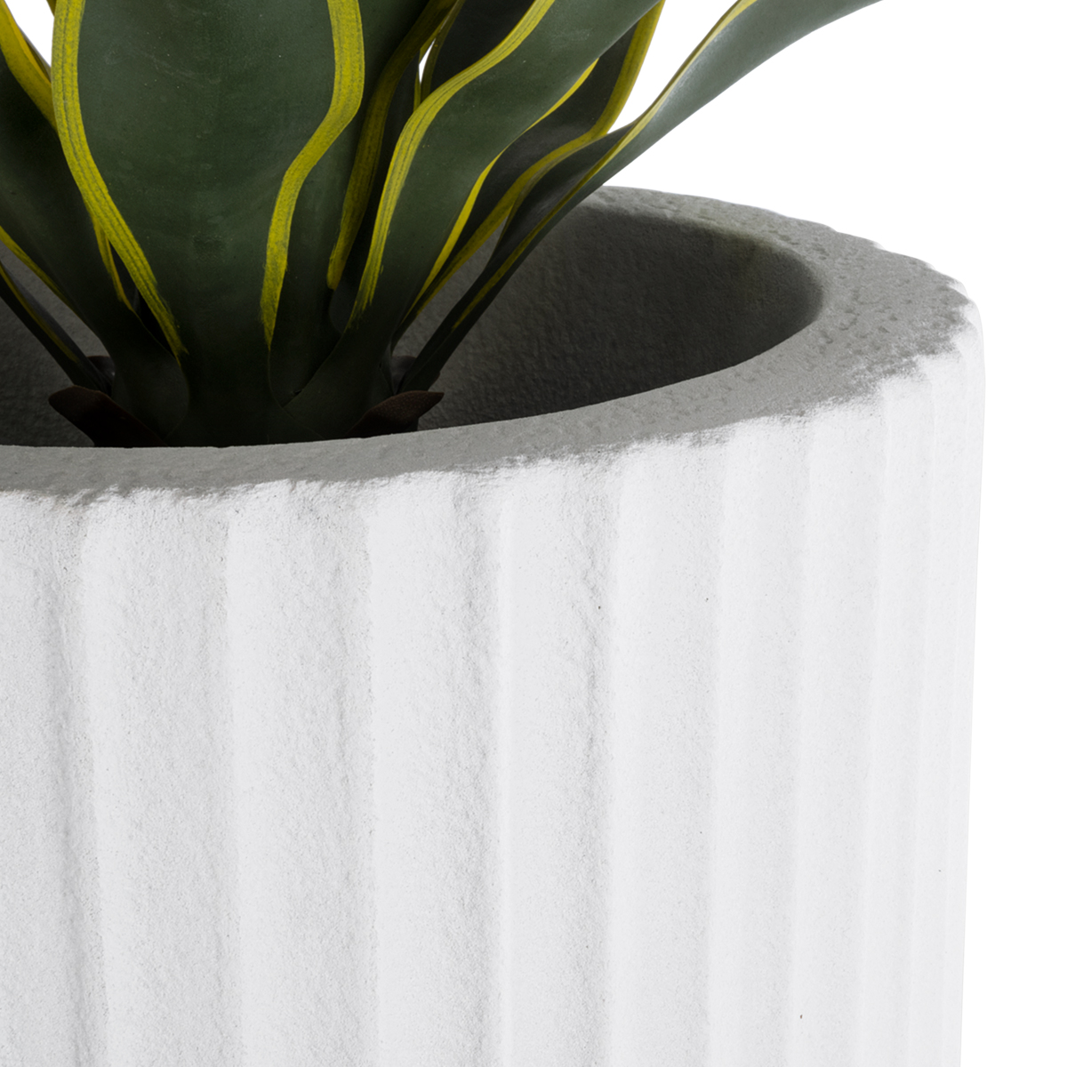 GloboStar® Artificial Garden MARSALA 20735 Επιδαπέδιο Πολυεστερικό Τσιμεντένιο Κασπώ Γλάστρα – Flower Pot Λευκό Φ41 x Υ120cm