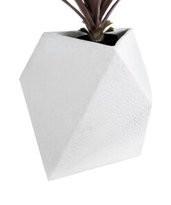GloboStar® Artificial Garden ALBEROBELLO 20737 Επιδαπέδιο Πολυεστερικό Τσιμεντένιο Κασπώ Γλάστρα – Flower Pot Λευκό Μ50 x Π30 x Υ50cm