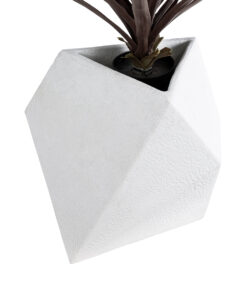 GloboStar® Artificial Garden ALBEROBELLO 20737 Επιδαπέδιο Πολυεστερικό Τσιμεντένιο Κασπώ Γλάστρα – Flower Pot Λευκό Μ50 x Π30 x Υ50cm