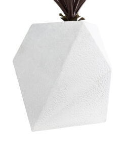 GloboStar® Artificial Garden ALBEROBELLO 20737 Επιδαπέδιο Πολυεστερικό Τσιμεντένιο Κασπώ Γλάστρα – Flower Pot Λευκό Μ50 x Π30 x Υ50cm