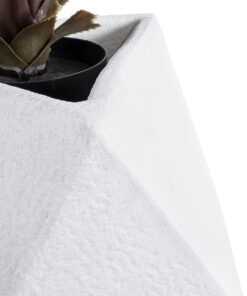 GloboStar® Artificial Garden ALBEROBELLO 20737 Επιδαπέδιο Πολυεστερικό Τσιμεντένιο Κασπώ Γλάστρα – Flower Pot Λευκό Μ50 x Π30 x Υ50cm