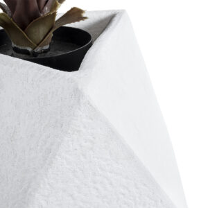 GloboStar® Artificial Garden ALBEROBELLO 20737 Επιδαπέδιο Πολυεστερικό Τσιμεντένιο Κασπώ Γλάστρα – Flower Pot Λευκό Μ50 x Π30 x Υ50cm