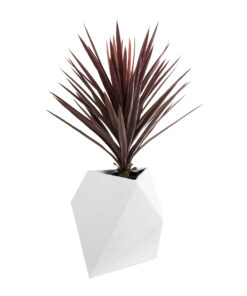 GloboStar® Artificial Garden ALBEROBELLO 20737 Επιδαπέδιο Πολυεστερικό Τσιμεντένιο Κασπώ Γλάστρα – Flower Pot Λευκό Μ50 x Π30 x Υ50cm