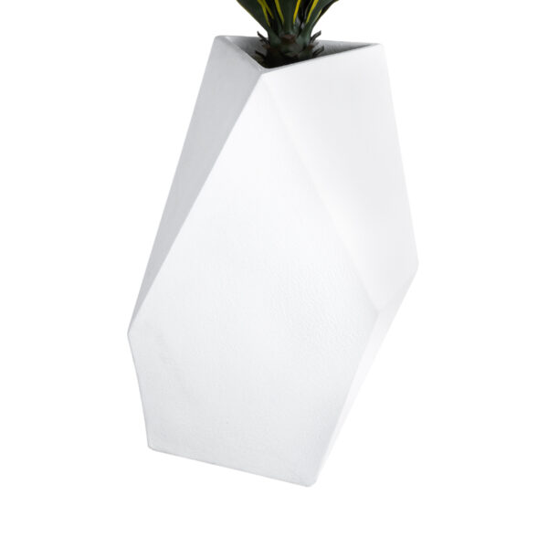 GloboStar® Artificial Garden ALBEROBELLO 20738 Επιδαπέδιο Πολυεστερικό Τσιμεντένιο Κασπώ Γλάστρα – Flower Pot Λευκό Μ58 x Π30 x Υ90cm
