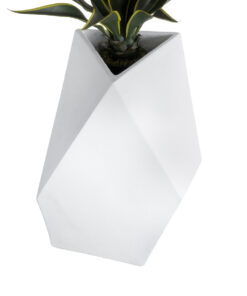 GloboStar® Artificial Garden ALBEROBELLO 20738 Επιδαπέδιο Πολυεστερικό Τσιμεντένιο Κασπώ Γλάστρα – Flower Pot Λευκό Μ58 x Π30 x Υ90cm