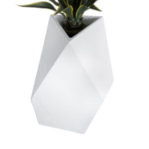 GloboStar® Artificial Garden ALBEROBELLO 20738 Επιδαπέδιο Πολυεστερικό Τσιμεντένιο Κασπώ Γλάστρα – Flower Pot Λευκό Μ58 x Π30 x Υ90cm