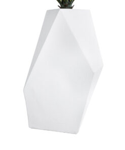 GloboStar® Artificial Garden ALBEROBELLO 20738 Επιδαπέδιο Πολυεστερικό Τσιμεντένιο Κασπώ Γλάστρα – Flower Pot Λευκό Μ58 x Π30 x Υ90cm